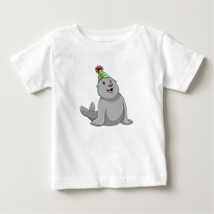Seal with Party hat Party Baby T-Shirt