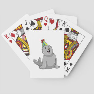 Seal with Party hat Party Playing Cards