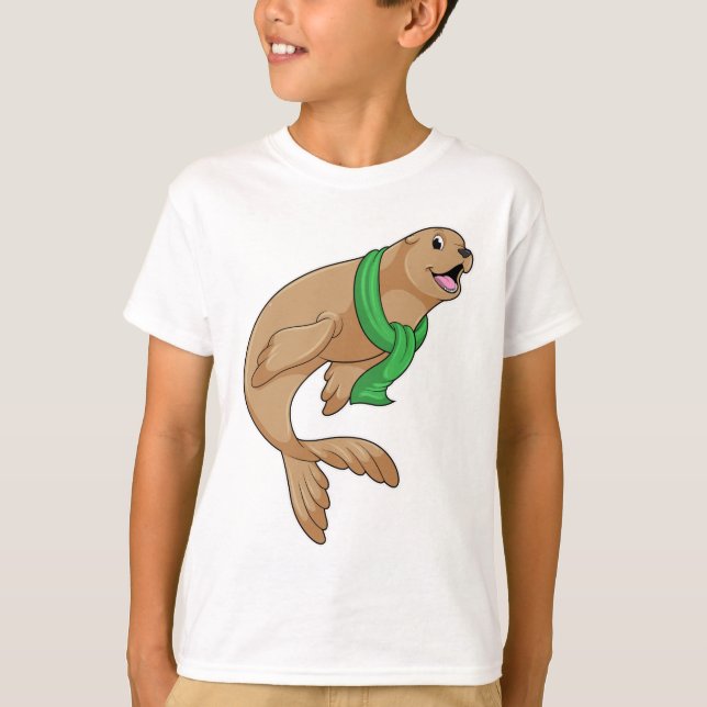 Seal with Scarf T-Shirt (Front)