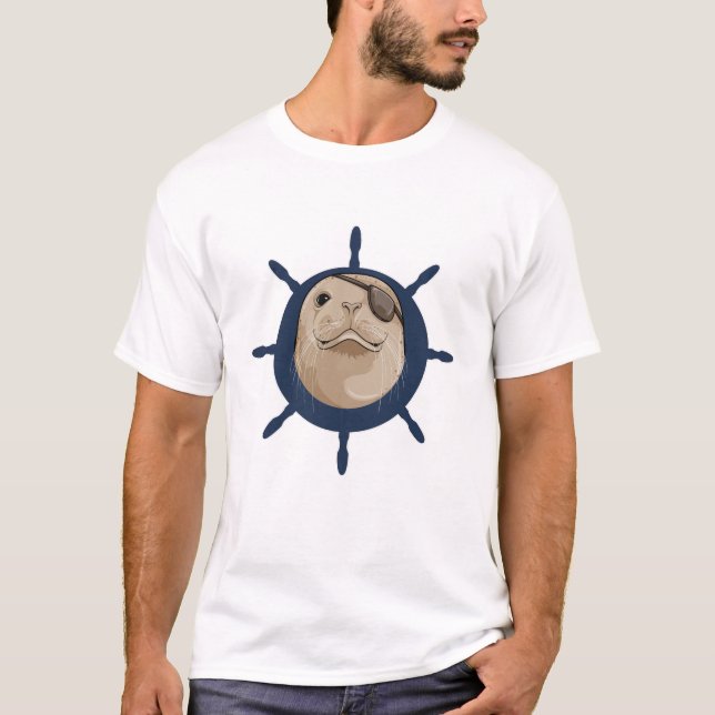 Seal with Ship rudder T-Shirt (Front)