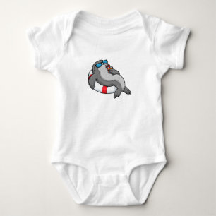Seal with Swim ring & Drink Baby Bodysuit