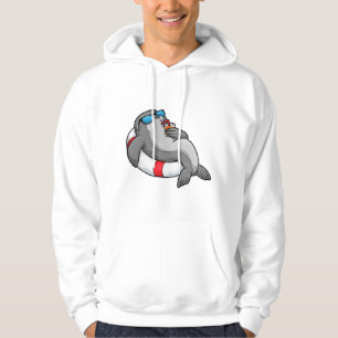 Seal with Swim ring & Drink Hoodie