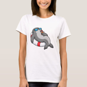 Seal with Swim ring & Drink T-Shirt