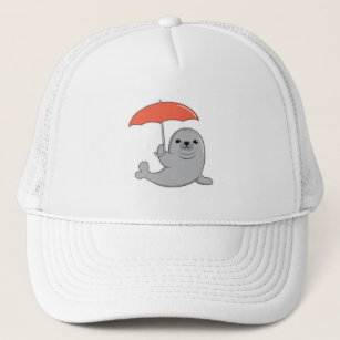 Seal with Umbrella Trucker Hat