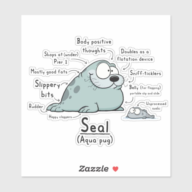 Seal Wordy Art Vinyl Sticker (Sheet)