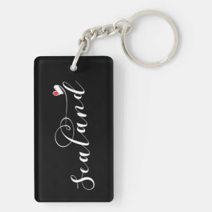 Sealand Flag In Heart, Principality of Sealand Key Ring