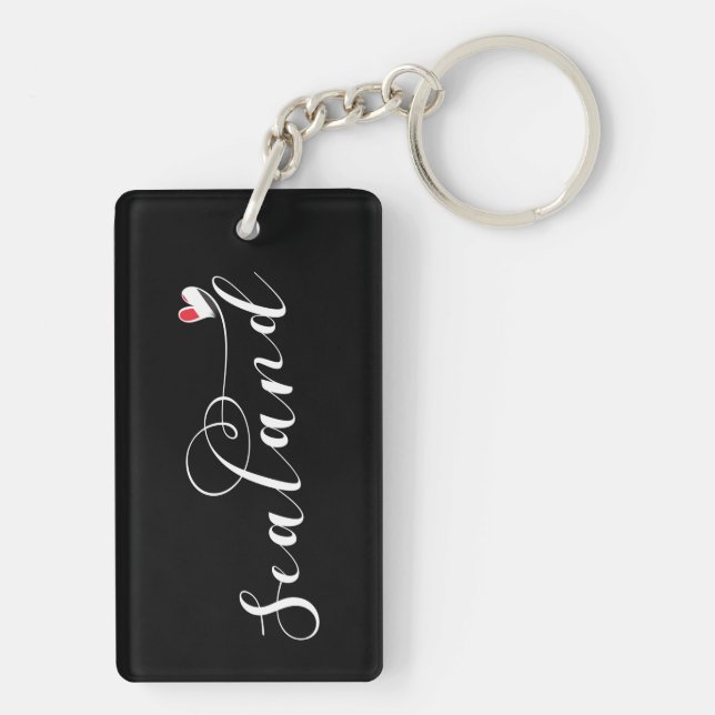 Sealand Flag In Heart, Principality of Sealand Key Ring (Back)