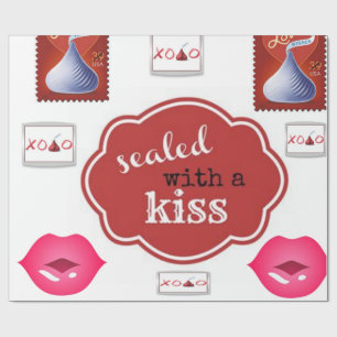 Sealed a kiss teenager wrapping paper birthday her