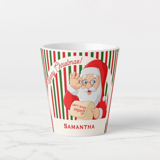 Sealed by Santa Nice List Merry Christmas  Latte Mug (Front)