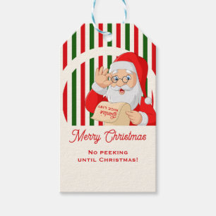 Sealed by Santa Nice List No Peeking Christmas Gift Tags
