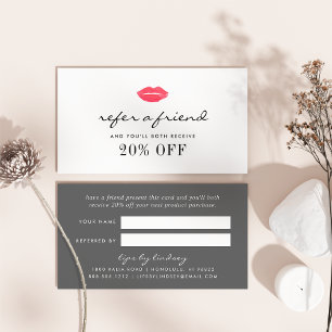 Sealed With a Kiss Beauty Business Referral Card