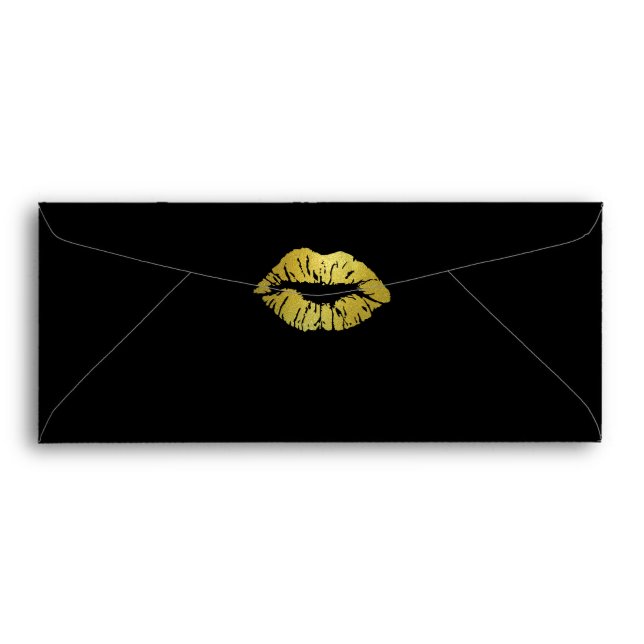 Sealed with a Kiss Black Blank #10 Envelope (Back (Top Flap))