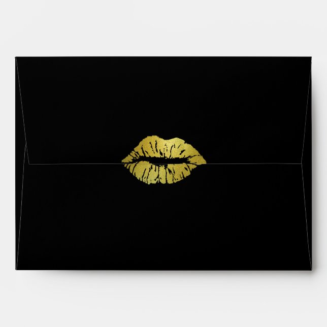 Sealed with a Kiss Black Blank Envelope (Back (Top Flap))