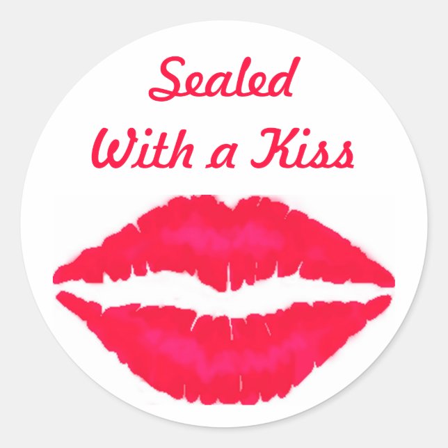 Sealed With a Kiss Classic Round Sticker (Front)