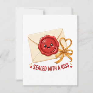 Sealed With A Kiss Cute Love Letter Design Card