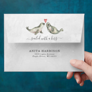 Sealed With A Kiss   Cute Seals Personalised Envelope