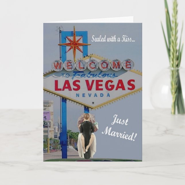 Sealed with a Kiss "Just Married" Las Vegas Card (Front)
