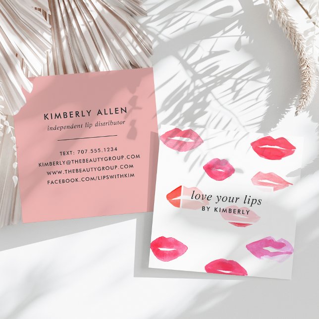 Sealed With a Kiss | Lip Product Distributor Square Business Card (Creator Uploaded)