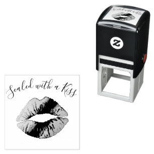 Sealed with a Kiss   Modern Lips Beauty Salon Self-inking Stamp