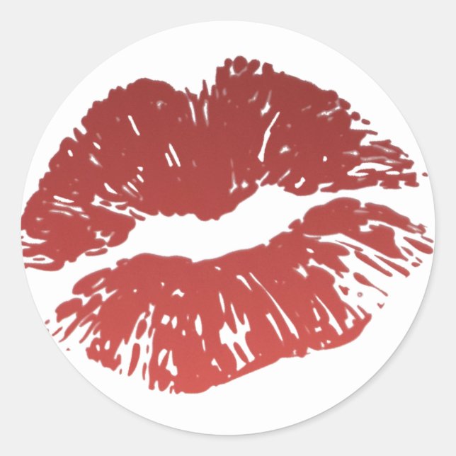 Sealed With A Kiss Red Lip Print Kiss Sticker (Front)