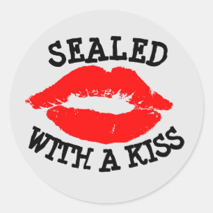 SEALED WITH A KISS, RED LIPS STICKERS