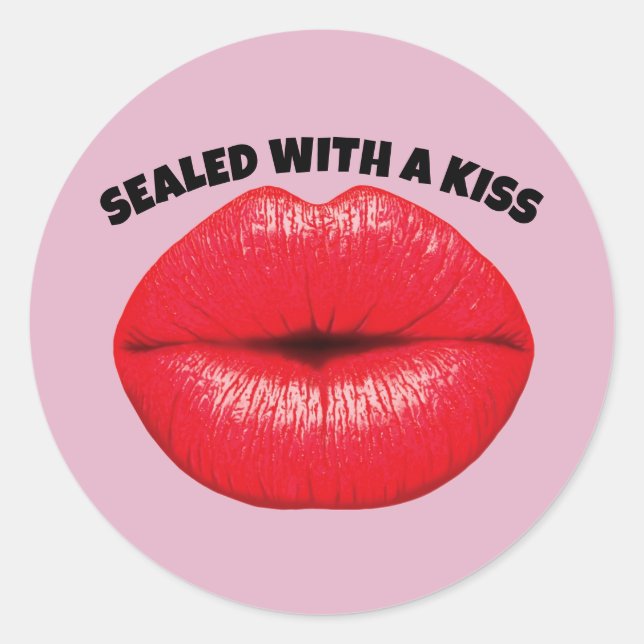SEALED WITH A KISS, RED LIPS STICKERS (Front)