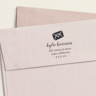 Sealed With a Kiss Return Address Self-inking Stamp