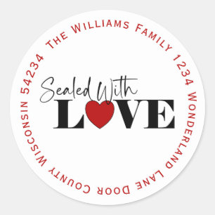 Sealed With Love Circle Return Address Label 