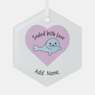 Sealed with Love Seal Glass Tree Decoration