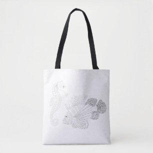Sealife Adult Colouring Full Tote Bag