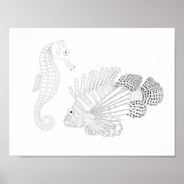 Sealife Adult Colouring Poster (Front)