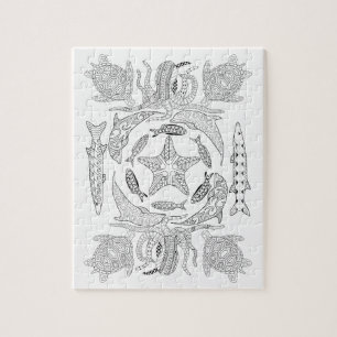 Sealife Adult Colouring Puzzle