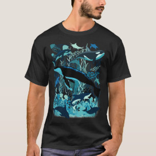Sealife Blue Shades Dream Underwater Scenery T-Shirt
