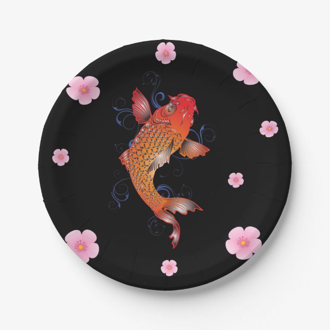 Sealife Fish Koi Paper Plate (Front)