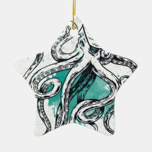 Sealife Octopus Ceramic Tree Decoration