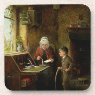 Sealing a Letter, 1890 (oil on panel) Coaster