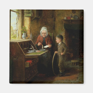 Sealing a Letter, 1890 (oil on panel) Magnet