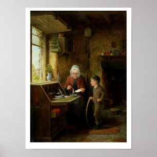 Sealing a Letter, 1890 (oil on panel) Poster
