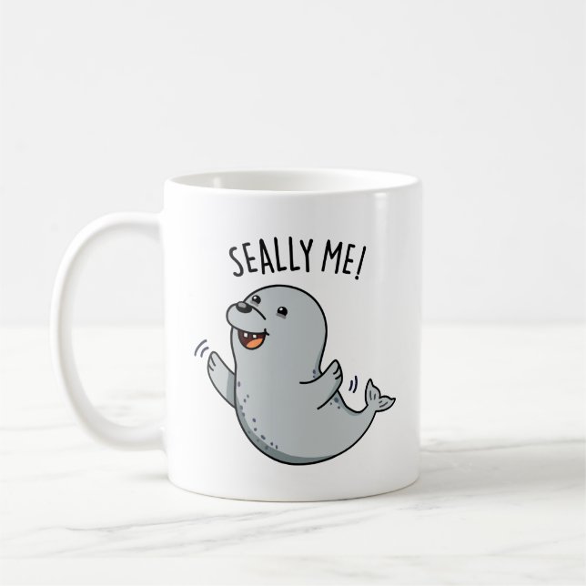 Seally Me Funny Seal Pun  Coffee Mug (Left)
