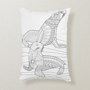 Seals Adult Colouring Pillow