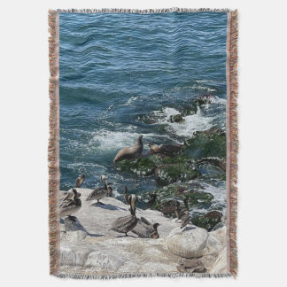 Seals and Birds Throw Blanket
