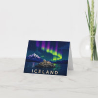 Seals Northern Lights Iceland Thank You Card