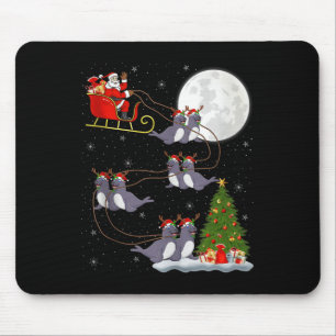 Seals Santa Sleigh Flying Funny Magical Christmas  Mouse Mat