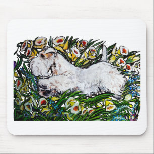 Sealyham Terrier Daffodils Mouse Mat