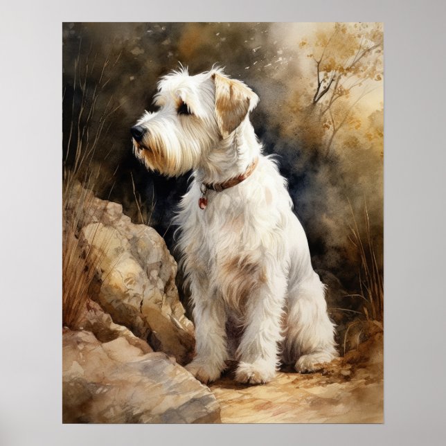 Sealyham Terrier Dog Art Print Poster (Front)