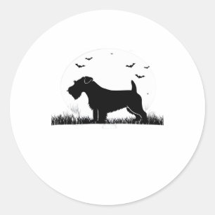 Sealyham Terrier Dog � Halloween Moon Silhouette O Classic Round Sticker