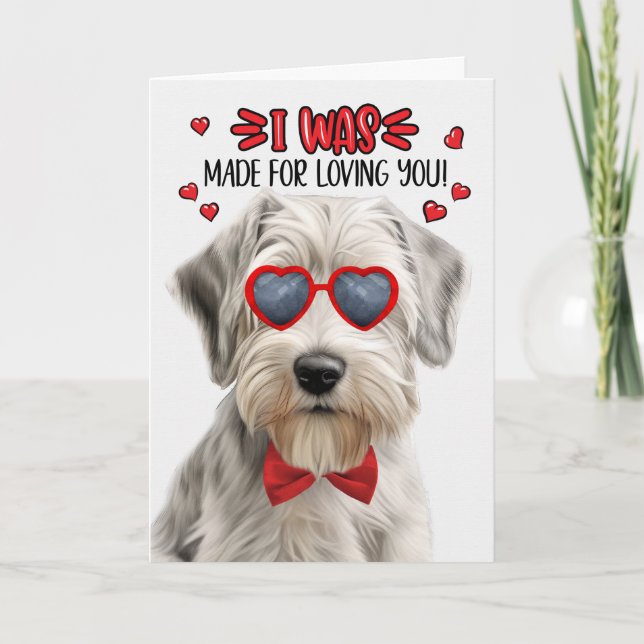 Sealyham Terrier Dog Made for Loving You Valentine Holiday Card (Front)