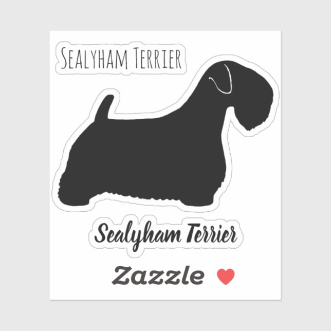 Sealyham Terrier Dog Silhouette Vinyl Sticker (Sheet)