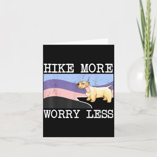 Sealyham terrier hike more worry less graphic card (Front)