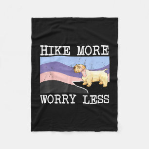 Sealyham terrier hike more worry less graphic fleece blanket